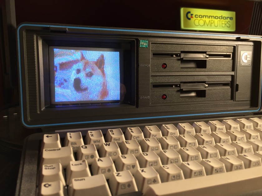 Commodore DX-64 (converted from SX-64) Many floppy. Very retro. Such storage. Wow. #doge #c64