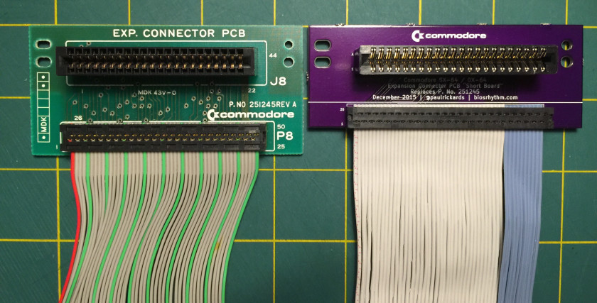 SX-64 Expansion Connector PCBs, Original and Short